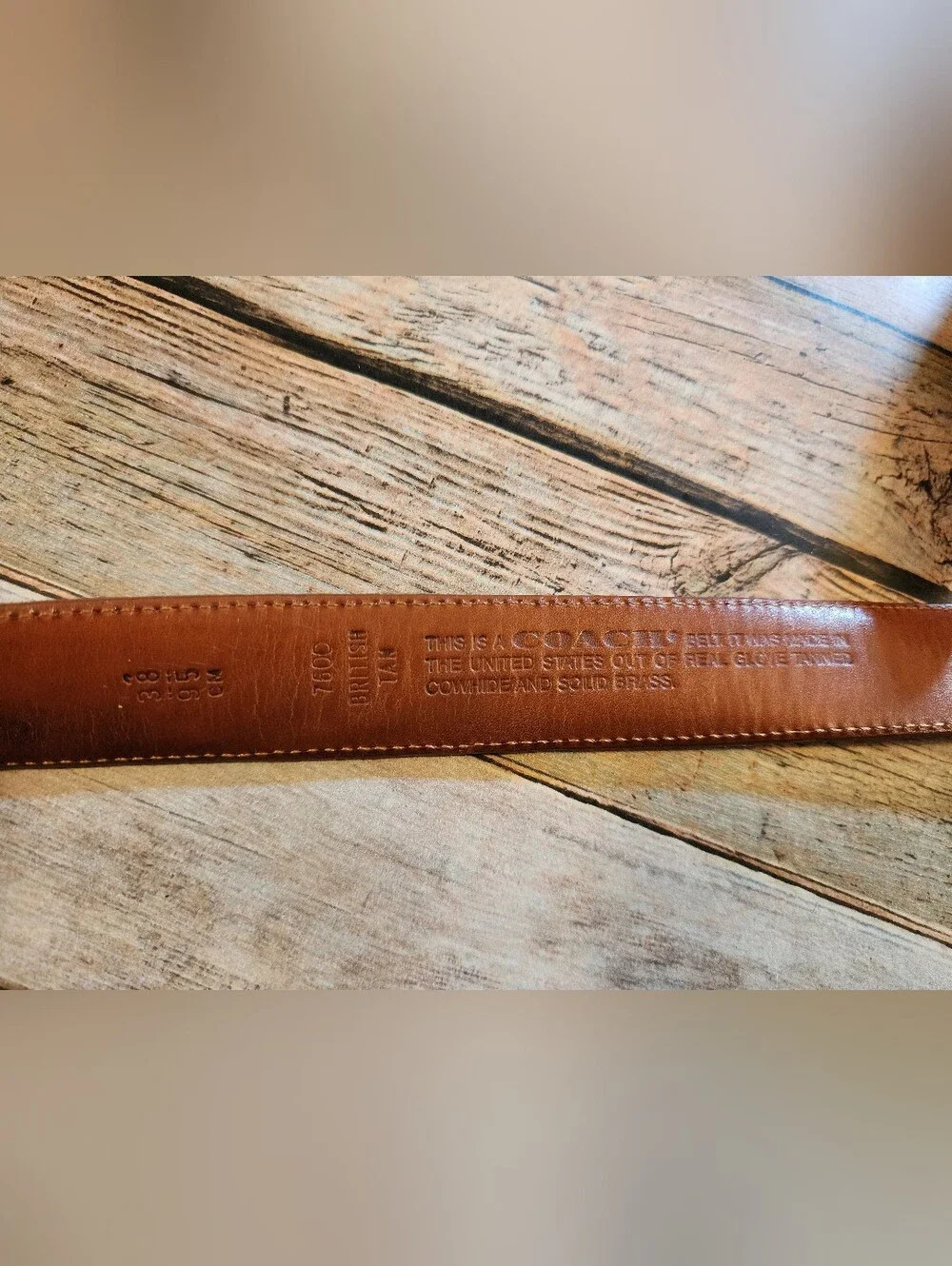 Women's Size 38 Coach Leather Belt